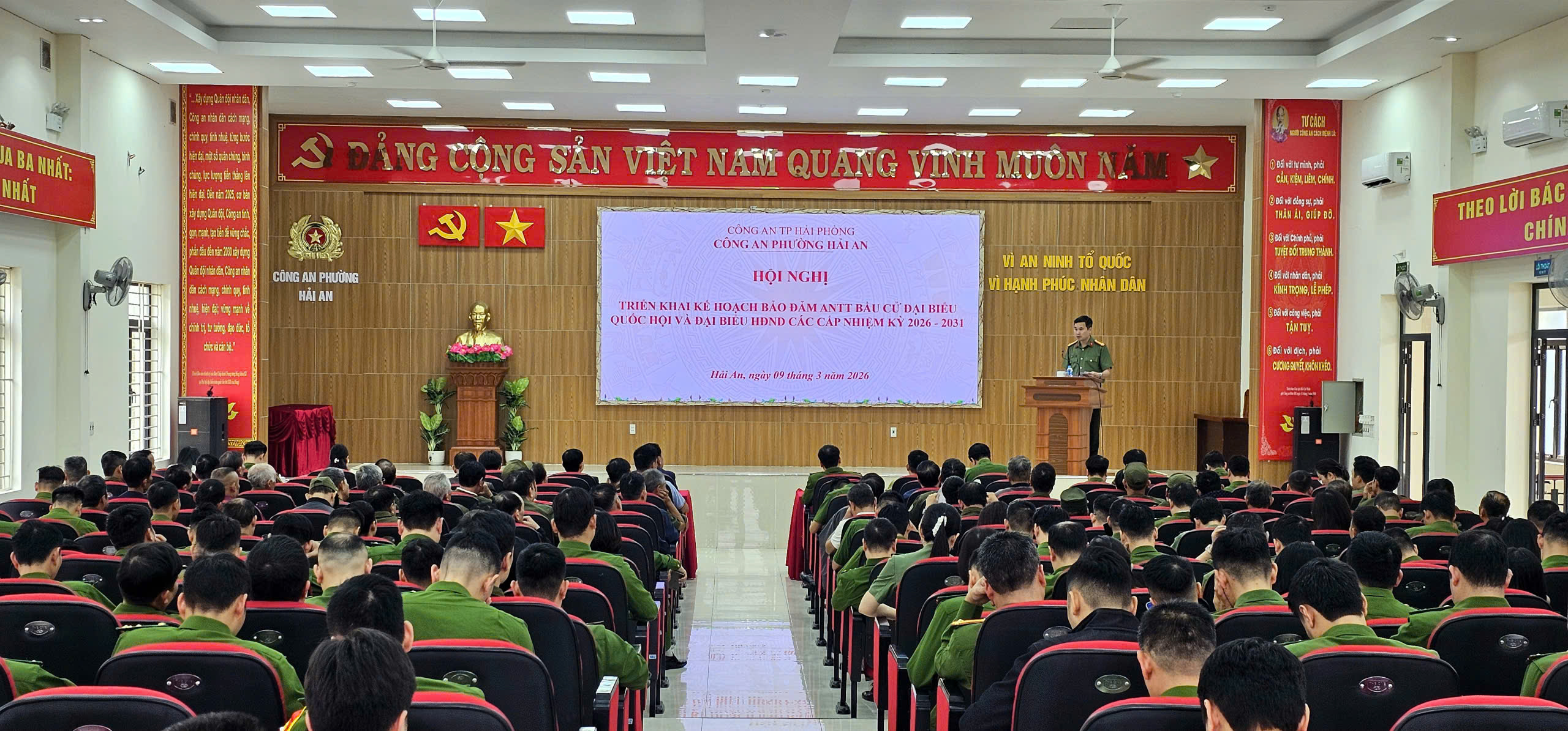 Công an phường Hải An: Tổ chức hội nghị triển khai kế hoạch bảo đảm ANTT bầu cử đại biểu Quốc hội và đại biểu HĐND các cấp, nhiệm kỳ 2026-2031